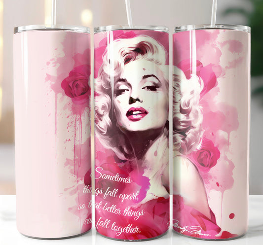 Marilyn Monroe  pink blush thermal tumbler